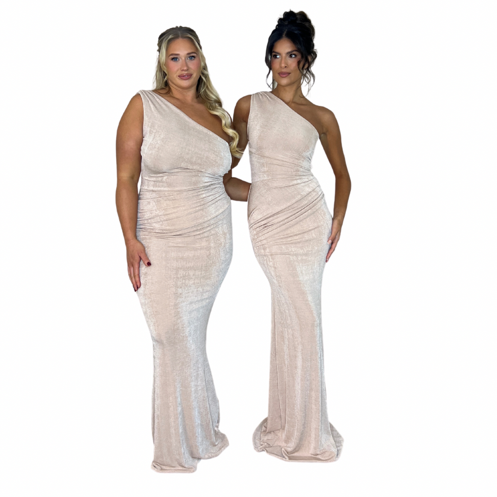 THEA RUCHED SLINKY FISHTAIL  (Made to measure & available in 4 colours)